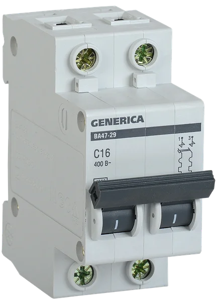 Автомат GENERICA BA 47-29 2P 16A 4,5кА MVA21-2-016-C-G /1765748