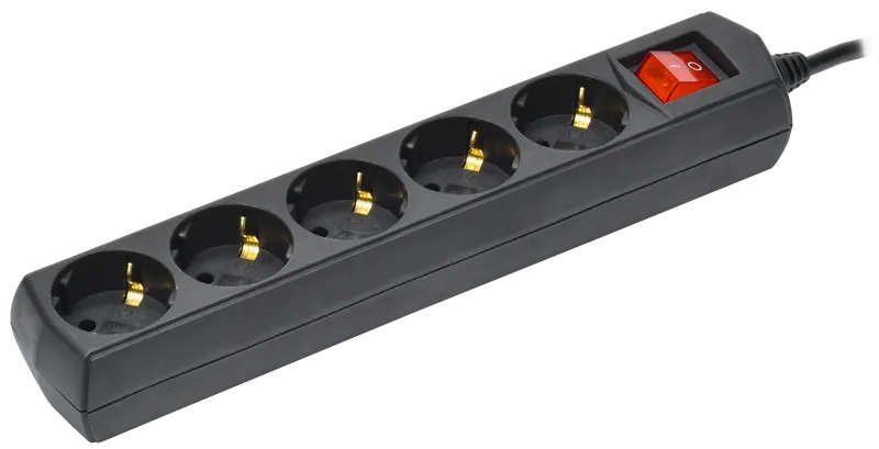 Удлинитель ЗАРЯ 3гн 5м б/з черный/5057