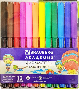 Набор фломастеров 12 цв. BRAUBERG 151411
