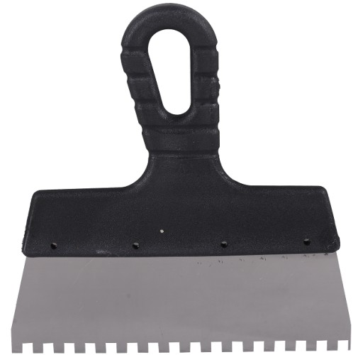 Шпатель зубчатый нерж.сталь пласт.рукоятка зуб 6*6 200мм ВИХРЬ /2/26