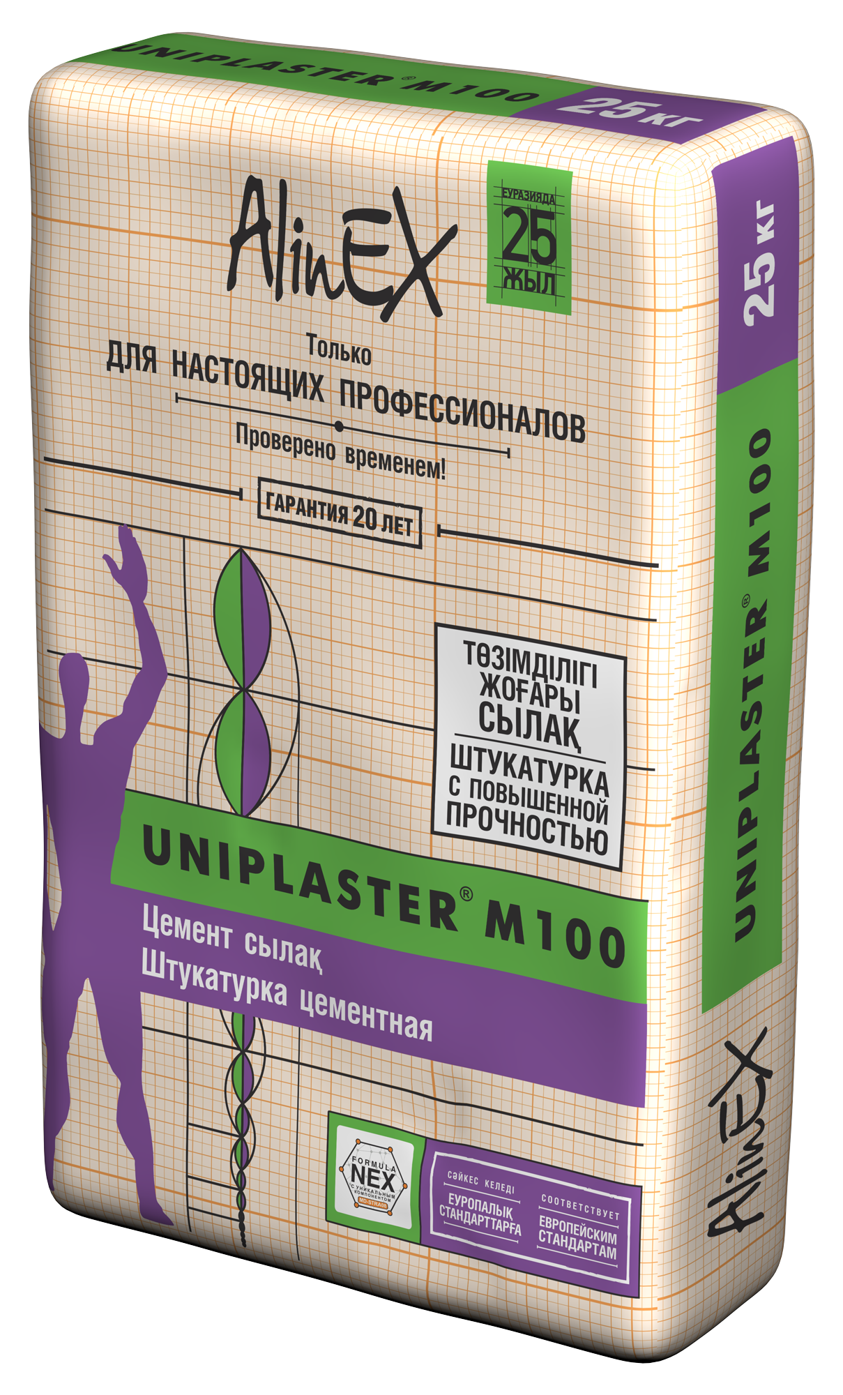Штукатурка AlinEX UNIPLASTER M100 25 кг (выравнивающая, цементная)/3667
