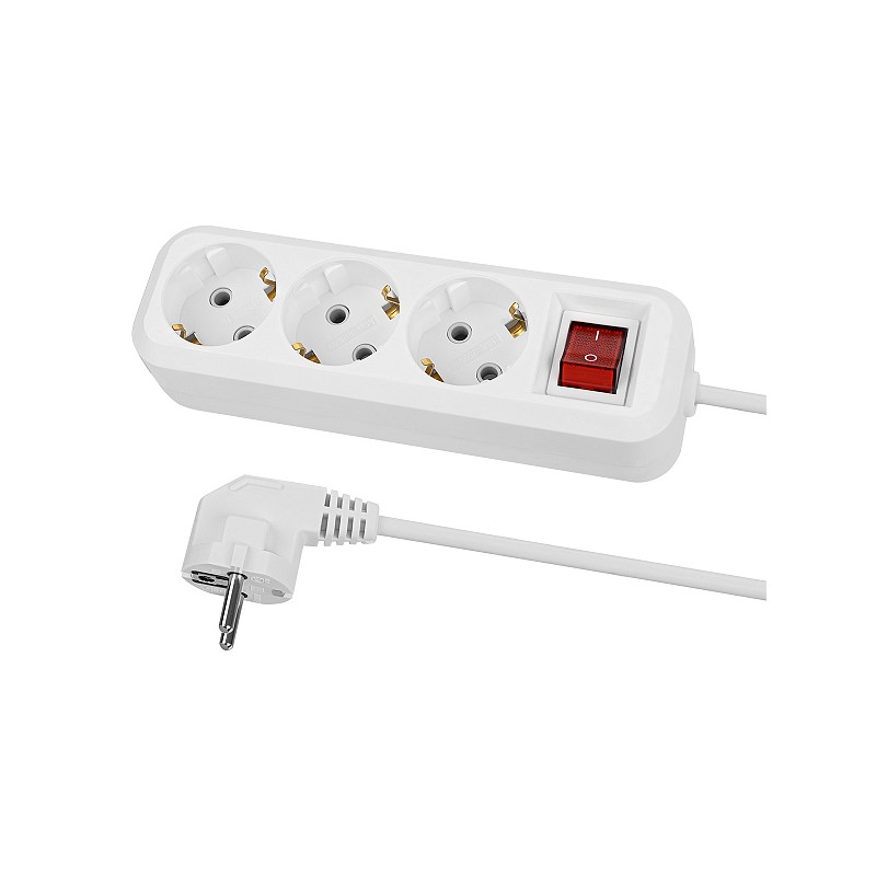 Удлинитель 3гн 3м с/з 16А 3680Вт белый НАРОДНЫЙ с выкл. У1-33058/TDM 1303-1421