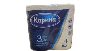 Туалетная бумага "Карина" трехслойная 4 шт/1367