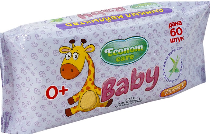 Салфетки влажные Econom Care 100 шт для детей с экстр. календулы Р810