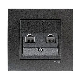 Розетка 93000455 NOVELLA темно-серая 2-ая (комплект) /367-36452