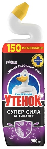 Средство чистящее для унитаза гель Антипятна Туалетный Утенок 900мл/12