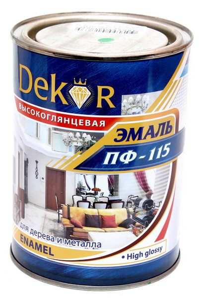 Эмаль ПФ-115 DEKOR 0,8 кг светло-серая Кубанские краски