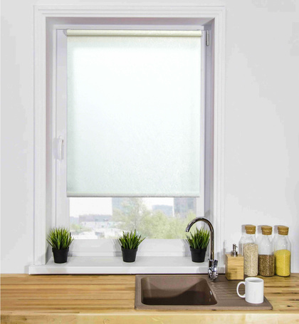 Рулонная штора LB 66-01, 85*160см Светопропускаемая "Жаккард" белый /0067