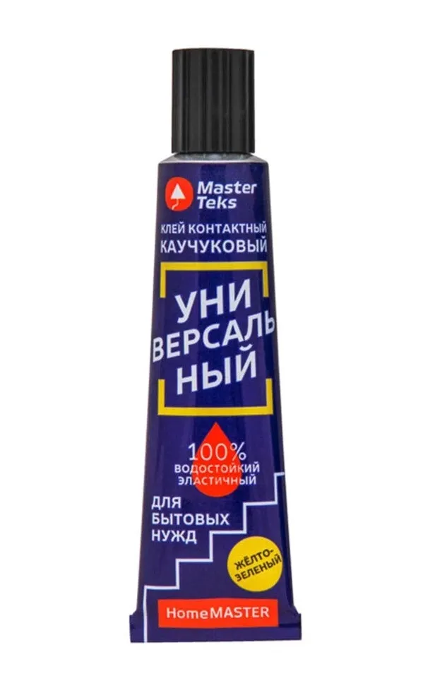Клей контактный каучуковый MasterTeks HomeMaster универсальный 40мл желто-зеленый/3180