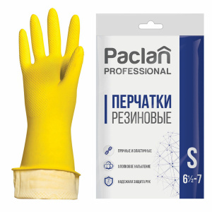 Paclan Professional пара желтых резиновых перчаток S