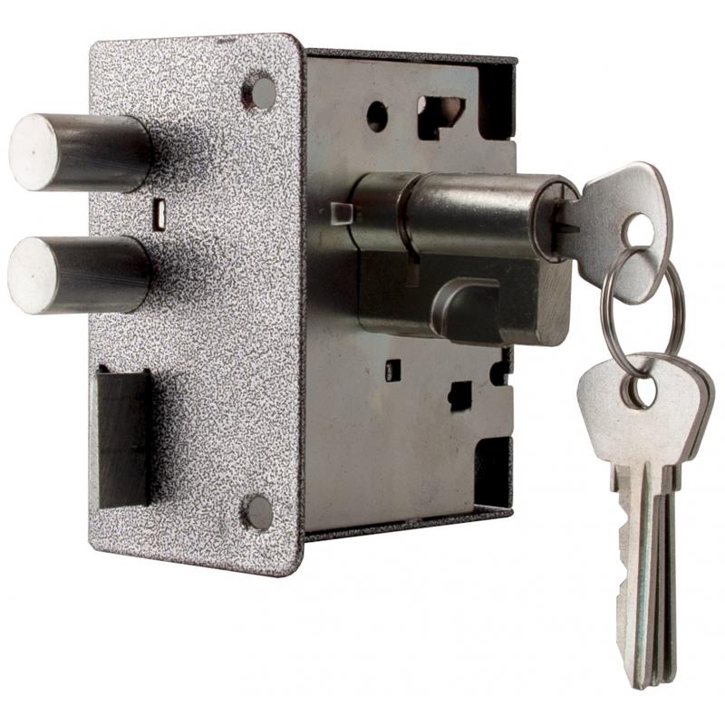 Замок накладной ОМЕГА 3Н-3 цилиндровый серебро /3825