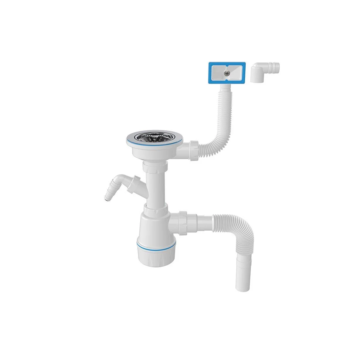 Сифон 1047 для мойки выпуск 3 1/2 с переливом NOVA