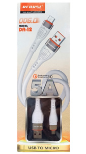 Кабель USB REGRSI Type-C Da-12 5A, 1 метр