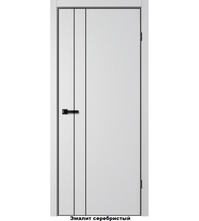 N02 Полотно дверное 700*2000 Эмалит серебристый ДА (+Отв.планка)
