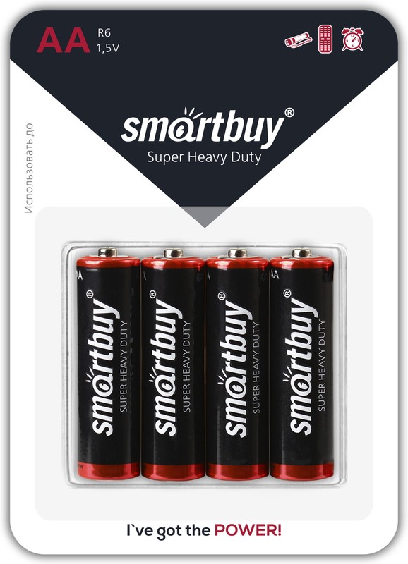 Батарейка солевая Smartbuy R6/4B (48/960) (SBBZ-2A04B) упак/3053