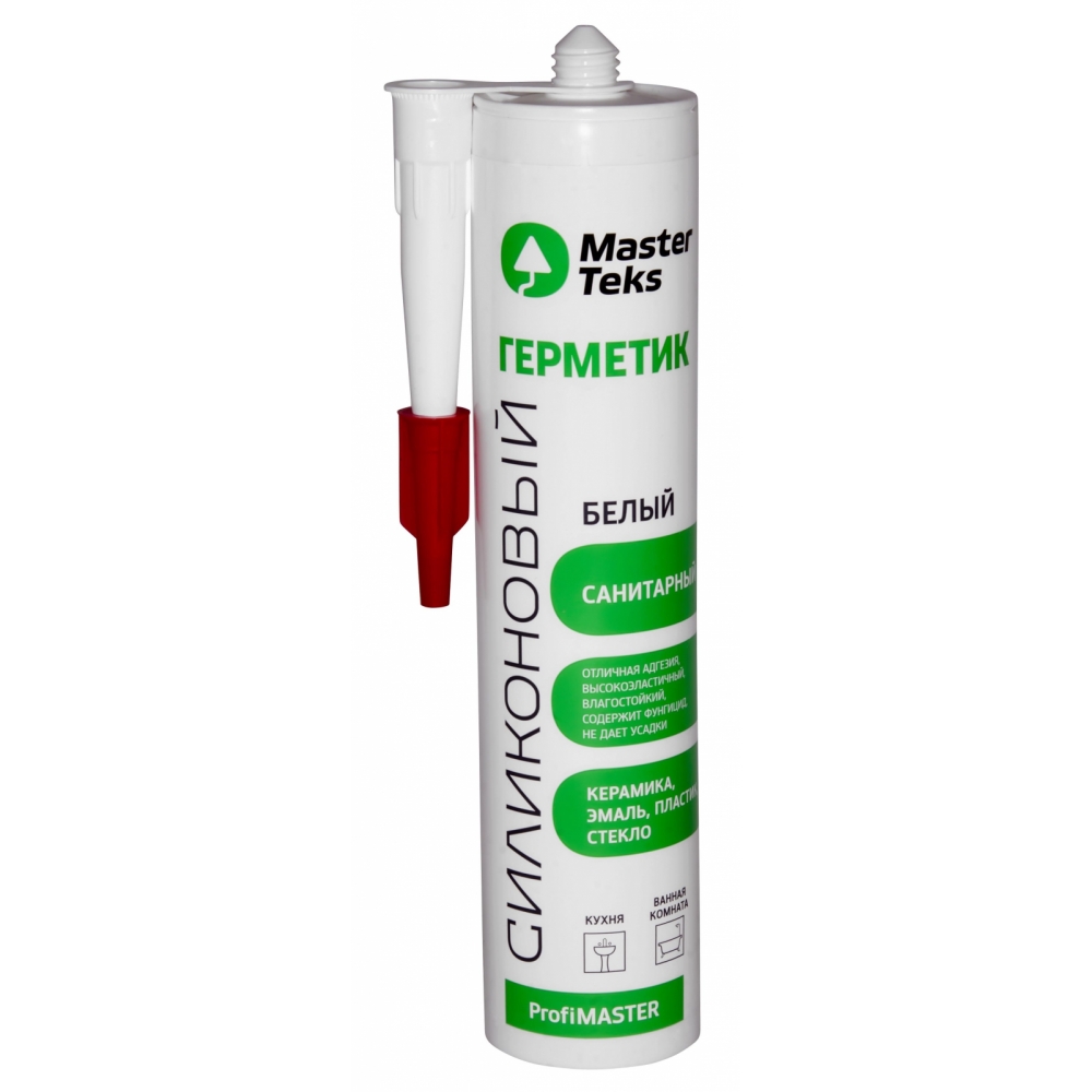 Герметик силиконовый MasterTeks ProfiMaster санитарный 40мл белый/2218