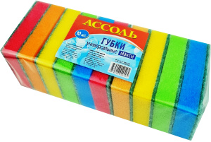 Губка для мытья посуды "Ассоль" 10шт 