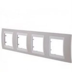 Рамка ЗАРЯ TREND 4м розетки ВТ-20 белая глянцевая/4829