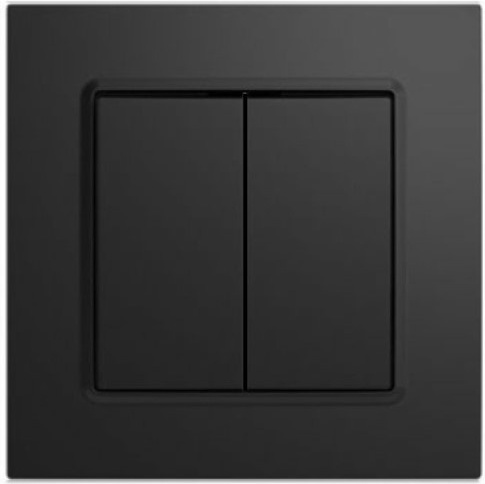 Переключатель ЗАРЯ ВТ-02 2-х кл. черный soft-touch /4856