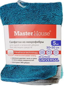 Салфетка из микрофибры Master Haus 30*30см, 5шт /60169