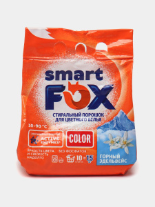 Порошок для стирки Smart Fox Color Горный Эдельвейс 1,5кг.