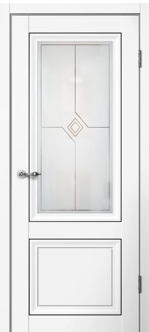 М01 Полотно дверное остекл. 700*2000 Эмалит белый Матовое стекло/532-700