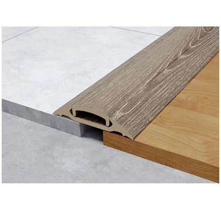 Порог с монтажным каналом 36мм 1,6м Идеал 208 Дуб мокко/3876