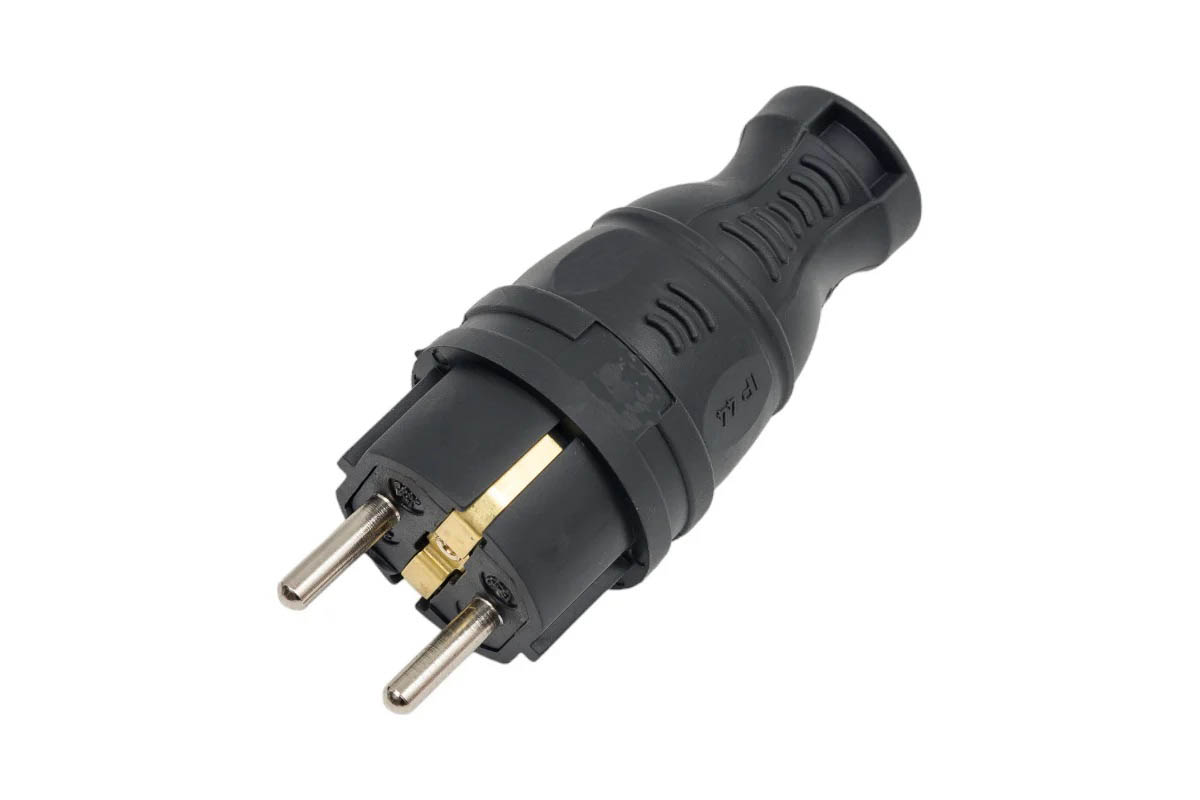 Розетка каучуковая прямая с/з с крышкой медные контакты ЗАРЯ/5045