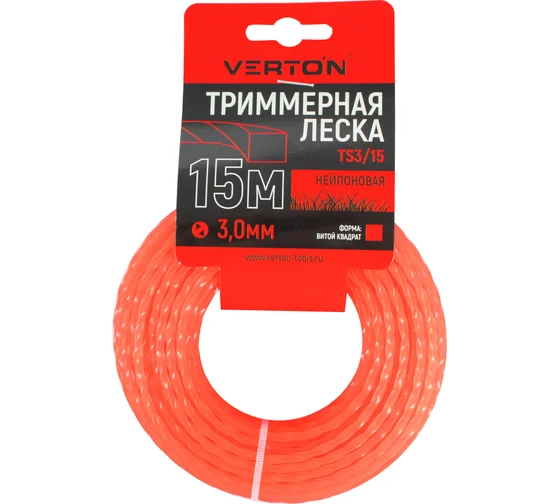Леска для триммера ЗУБР квадрат витой, 3мм*15м Профессионал/71030-3.0