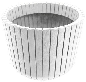 Кашпо "ШАТО" D380м Н300мм 29л. (белый ротанг) /М3040