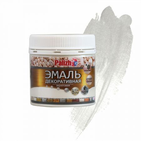 Эмаль декоративная акриловая "Palizh" (0.15 кг), белый жемчуг, №92