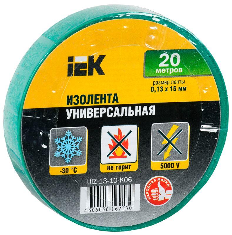Изолента ПВХ IEK 15мм*20м зеленая /206208