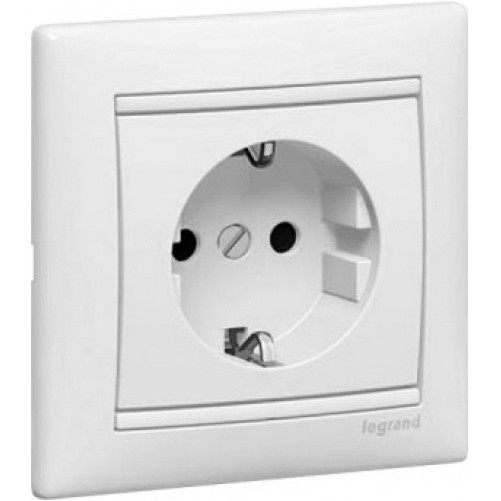 Розетка GRAND 2507 1м, с/у телефон бел, MILAN