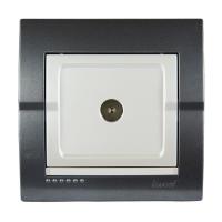 Розетка LEZARD ТВ темно-серая, жемчужно-белая /702-2930-129