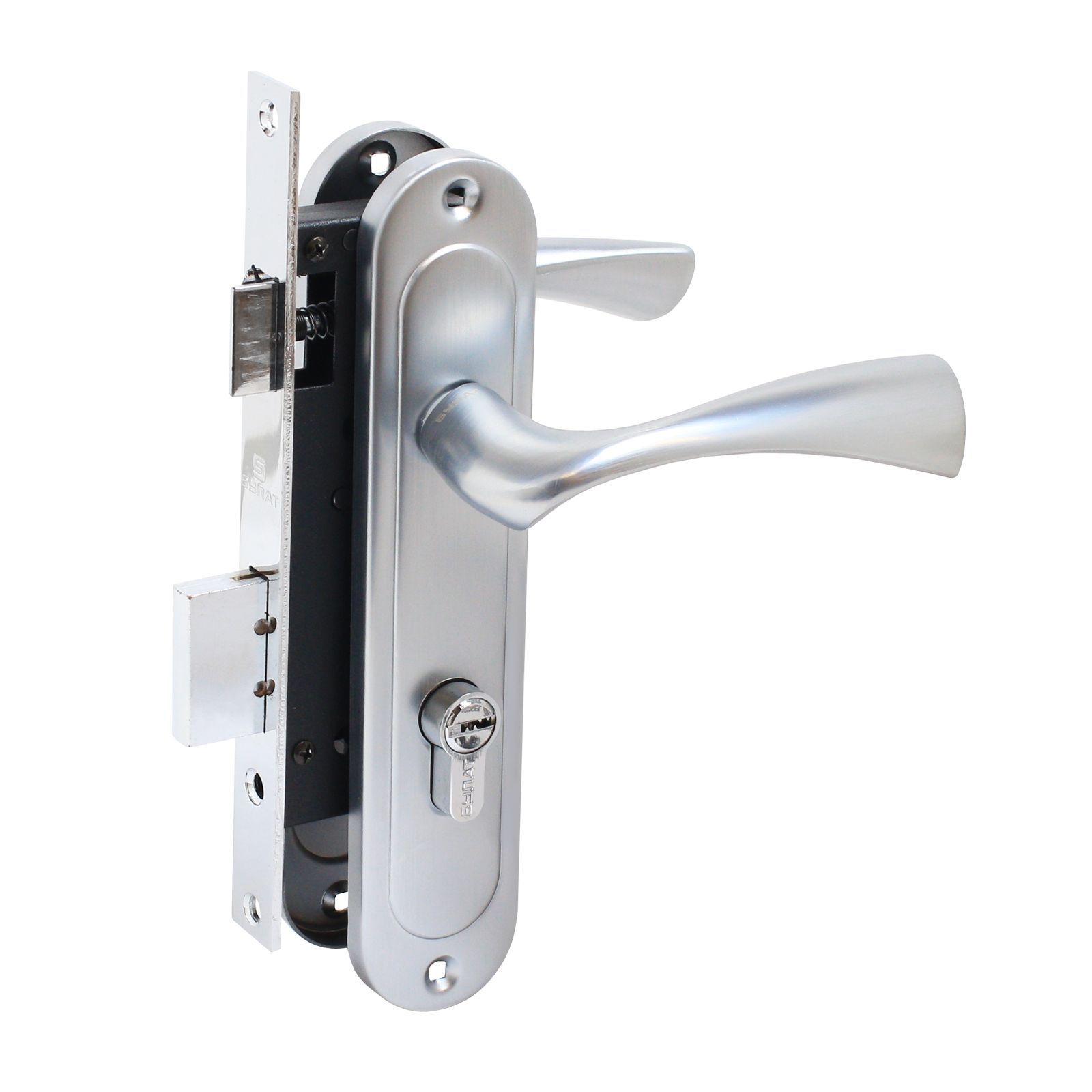 Замок врезной БУЛАТ ЗВ4-1.70.03.07 НОМОС титан 5 перф.кл. с ручкой /13978