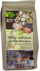 Щепа для копчения "Домашний сундук" Дубовая 1,5л.