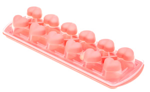 Форма для льда и шоколада СЕРДЦЕ с крышкой и клапаном коралловый/М1258