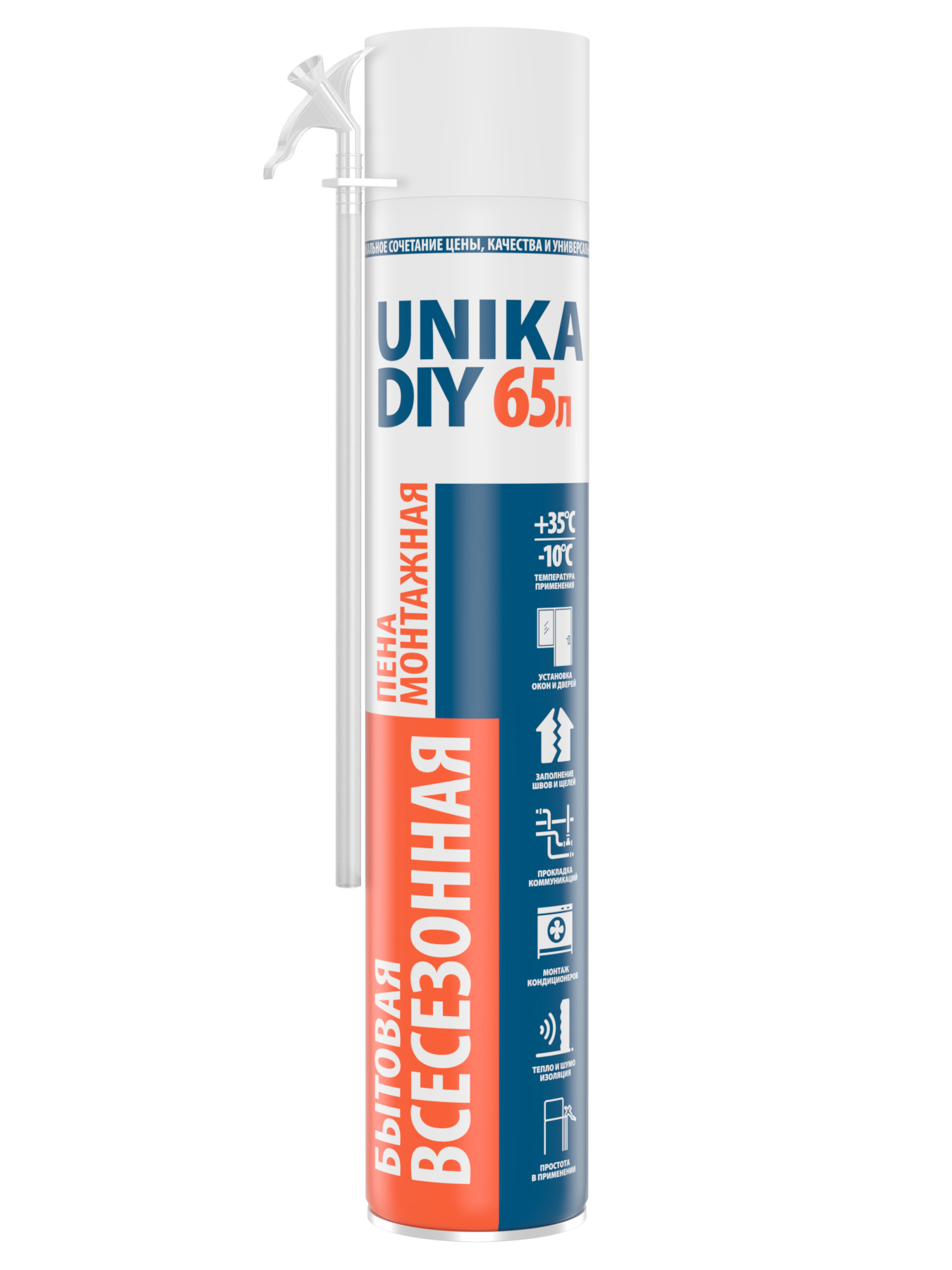 Пена монтажная бытовая всесезонная UNIKA DIY 65/5106
