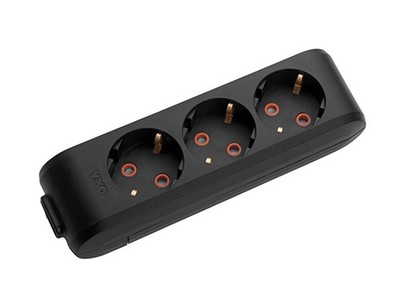 Колодка VIKO 3 гн б/з черная 90132300