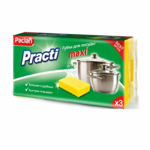 Губки Paclan Practi для посуды Maxi. 3шт