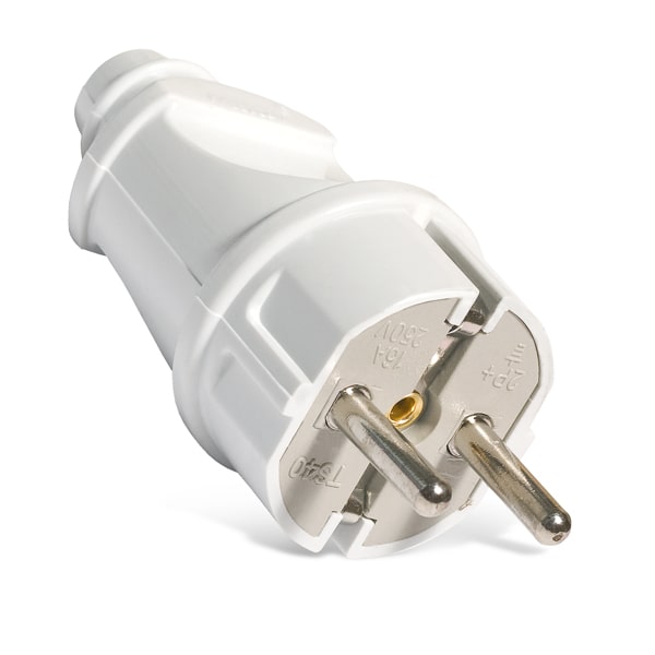 Вилка 2201 с/з белая 16А 250V TEKLED/410-03104