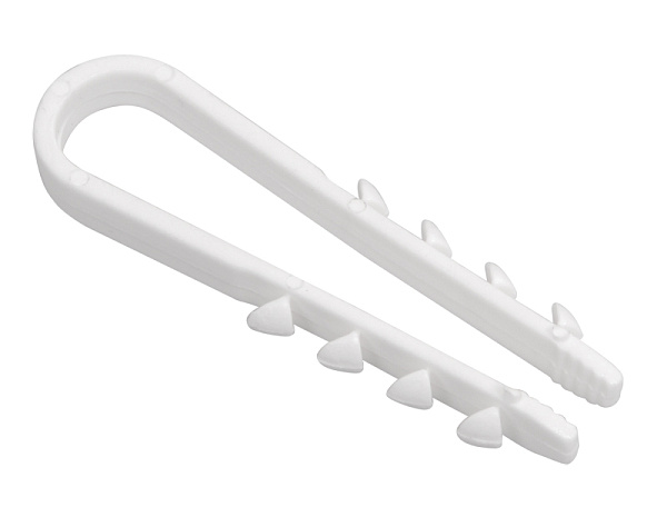 Дюбель-хомут для круглого кабеля 19-25мм (100шт/уп) белый/099310