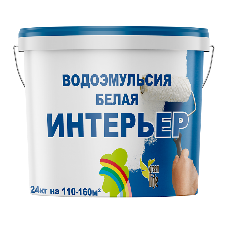 Краска РАДУГА ИНТЕРЬЕР для стен и потолков 24 кг/3353
