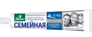 Зубная паста "Весна Семейная" (фтор+кальций) 90гр без футляра/9145