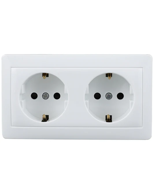 Розетка SAKURA 2-ая с/з с/у Белый TEKLED Electric 282-03092