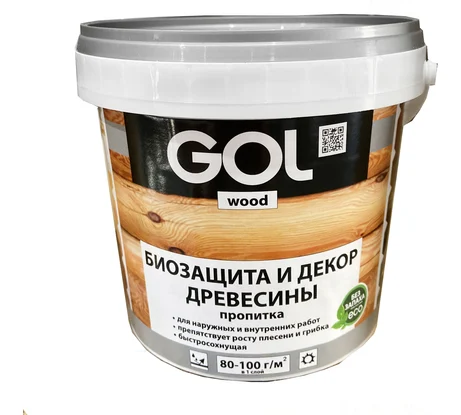 Пропитка защитно-декоративная GOL wood AQUA (0,9 кг), лиственница, Wd.232.04-0,9