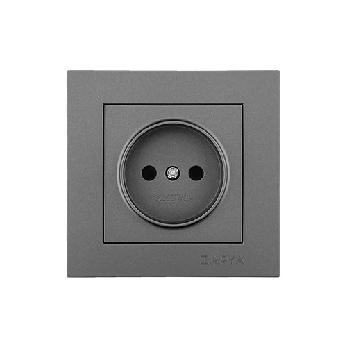 Розетка ЗАРЯ ВТ-08 б/з серый soft-touch/4843