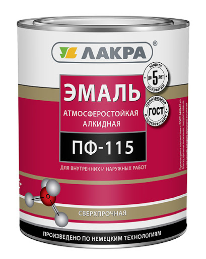 Эмаль ПФ-115 ЛАКРА 2,8 кг красный /11692