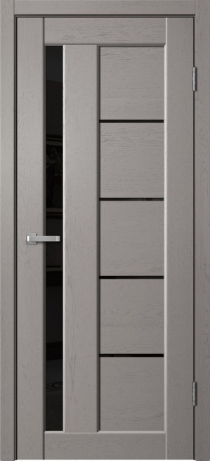 ST03 Полотно дверное 800*2000 ПВХ Grey soft Lacobel ЧЕРНОЕ СТЕКЛО/560-800