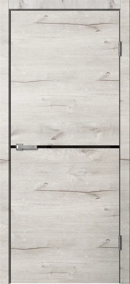 LF02 Полотно дверное 600*2000 ПВХ Дуб арктик ЧЕРНЫЙ ПЛАСТИК/542-600 (заказная)